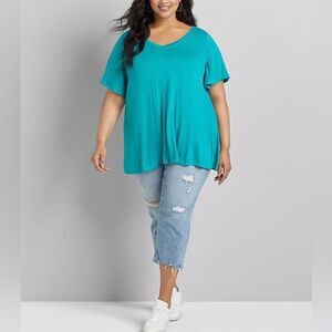 Lane Bryant - Flutter-Sleeve Tie-Back Swing Top